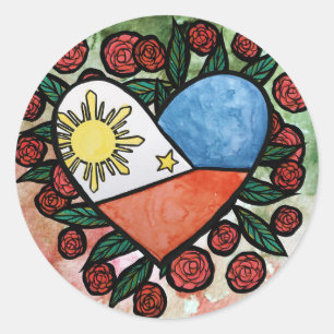 Sticker Rond Drapeau des Philippines