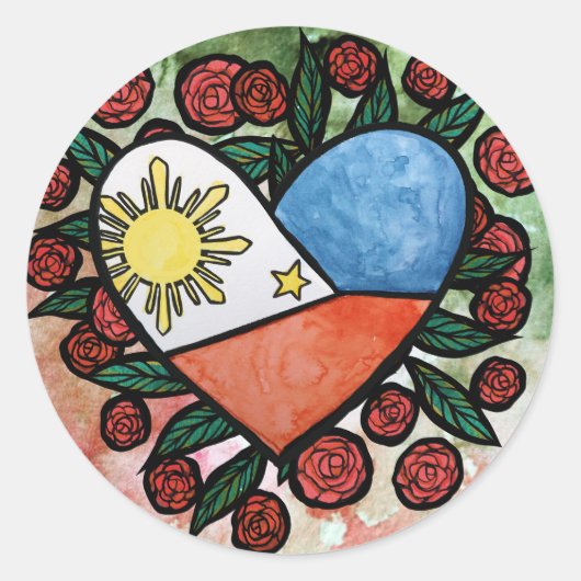 Sticker Rond Drapeau des Philippines (Devant)