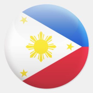 Sticker Rond Drapeau des Philippines