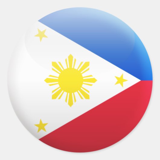 Sticker Rond Drapeau des Philippines (Devant)