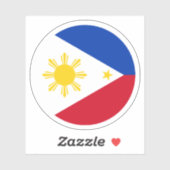 Sticker rond drapeau des Philippines (Feuille)
