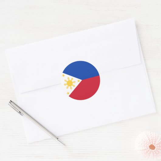 Sticker Rond drapeau des Philippines (Enveloppe)