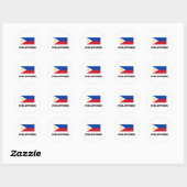 Sticker Rond Drapeau des Philippines (Feuille)