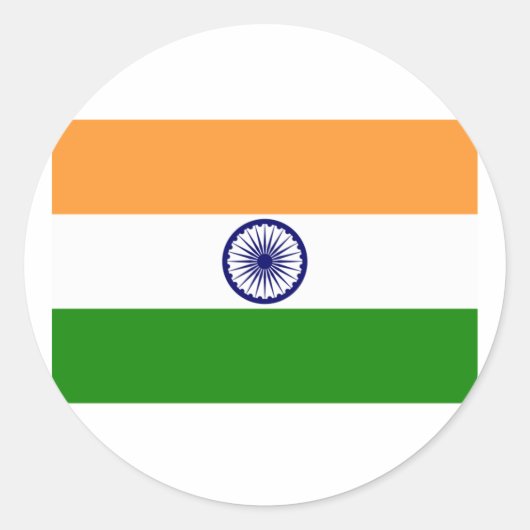 Sticker Rond Drapeau des produits indiens (Devant)