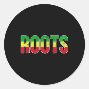 Sticker Rond Drapeau des racines afro-américaines - Black Histo