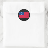 Sticker Rond Drapeau des Samoa (Sac)