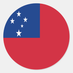 Sticker Rond Drapeau des Samoa