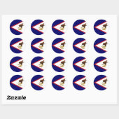 Sticker Rond Drapeau des Samoa américaines (Feuille)