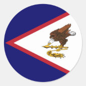 Sticker Rond Drapeau des Samoa américaines (Devant)