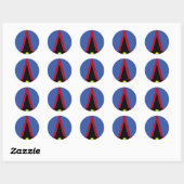 Sticker Rond Drapeau des Samoa américaines (Feuille)