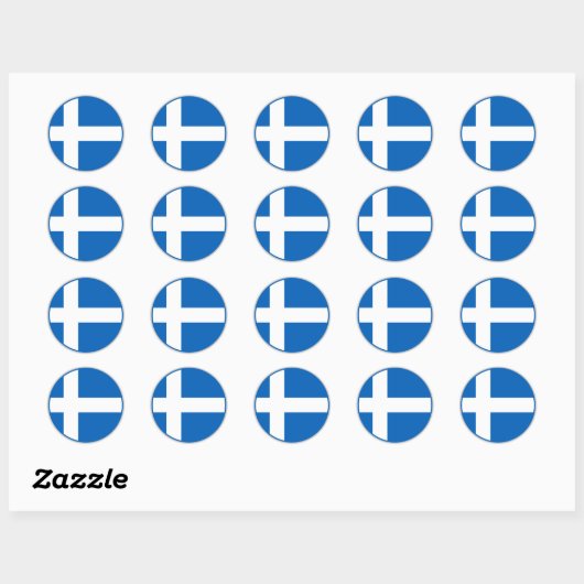 Sticker Rond Drapeau des Shetland (Feuille)