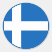 Sticker Rond Drapeau des Shetland (Devant)