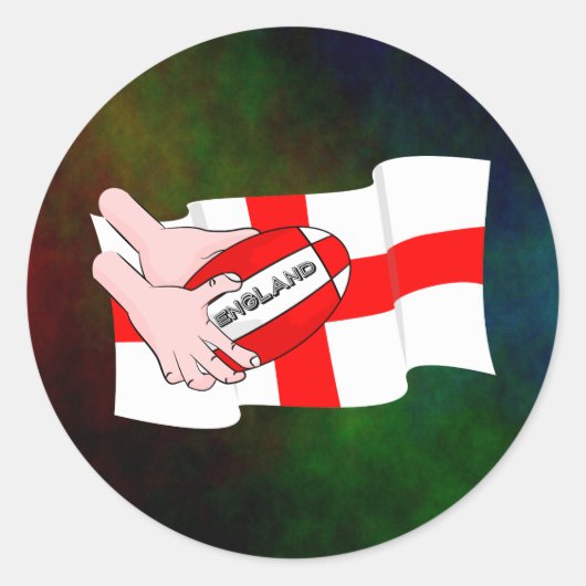 Sticker Rond Drapeau Des Supporters De L'Équipe De Rugby D'Angl (Devant)