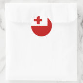 Sticker Rond Drapeau des Tonga (Sac)