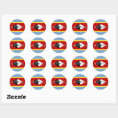 Sticker Rond Drapeau d'Eswatini (Feuille)