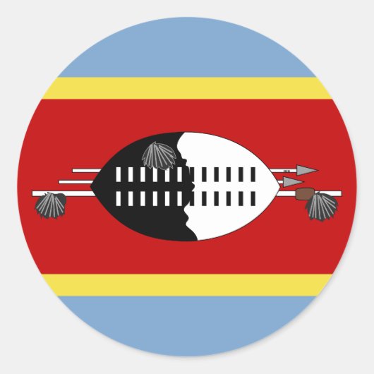 Sticker Rond Drapeau d'Eswatini (Devant)