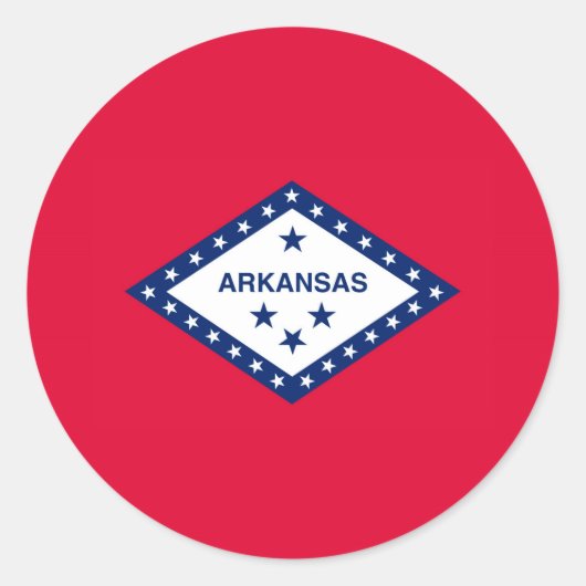 Sticker Rond Drapeau d'État Arkansas (Devant)