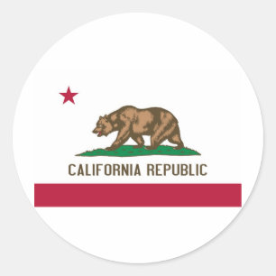 Sticker Rond Drapeau d'État de Californie