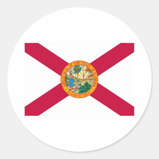Sticker Rond Drapeau d'État de Floride (Devant)