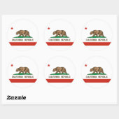 Sticker Rond Drapeau d'État de la République de Californie (Feuille)