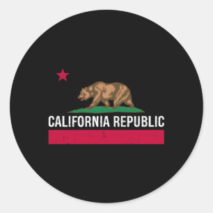 Sticker Rond Drapeau d'État de la République de Californie