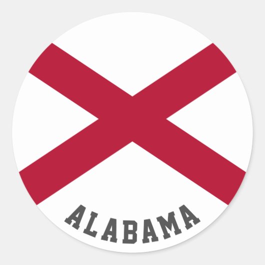 Sticker Rond Drapeau d'État de l'Alabama (Devant)
