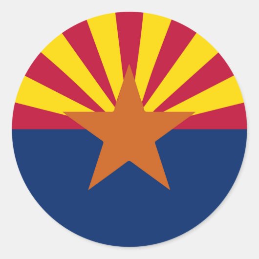 Sticker Rond Drapeau d'État de l'Arizona (Devant)