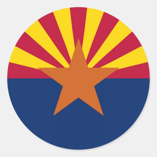 Sticker Rond Drapeau d'État de l'Arizona (Devant)