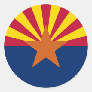 Sticker Rond Drapeau d'État de l'Arizona