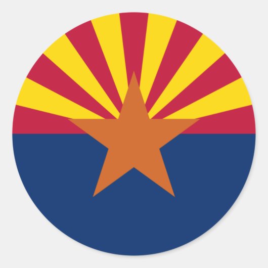 Sticker Rond Drapeau d'État de l'Arizona (Devant)