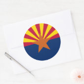 Sticker Rond Drapeau d'État de l'Arizona (Enveloppe)