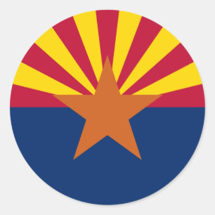 Sticker Rond Drapeau d'État de l'Arizona