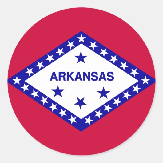 Sticker Rond Drapeau d'État de l'Arkansas (Devant)