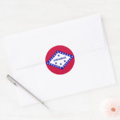 Sticker Rond Drapeau d'État de l'Arkansas (Enveloppe)