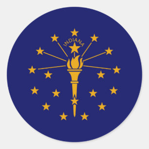 Sticker Rond Drapeau d'état de l'Indiana