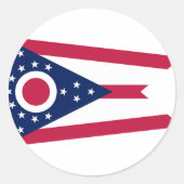 Sticker Rond Drapeau d'État de l'Ohio USA (Devant)