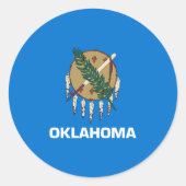 Sticker Rond Drapeau d'État de l'Oklahoma (Devant)