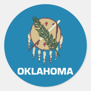 Sticker Rond Drapeau d'État de l'Oklahoma