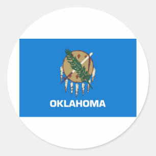 Sticker Rond Drapeau d'État de l'Oklahoma