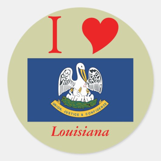 Sticker Rond Drapeau d'État de Louisiane (Devant)