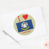 Sticker Rond Drapeau d'État de Louisiane (Enveloppe)