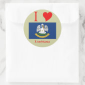 Sticker Rond Drapeau d'État de Louisiane (Sac)