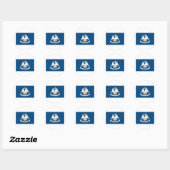Sticker Rond Drapeau d'État de Louisiane (Feuille)