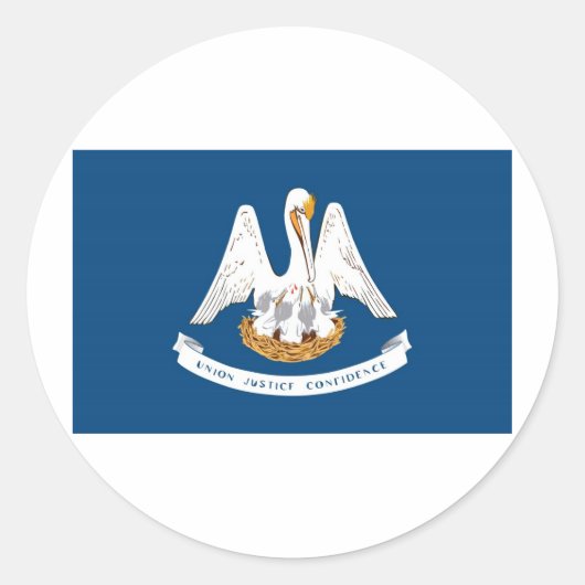 Sticker Rond Drapeau d'État de Louisiane (Devant)