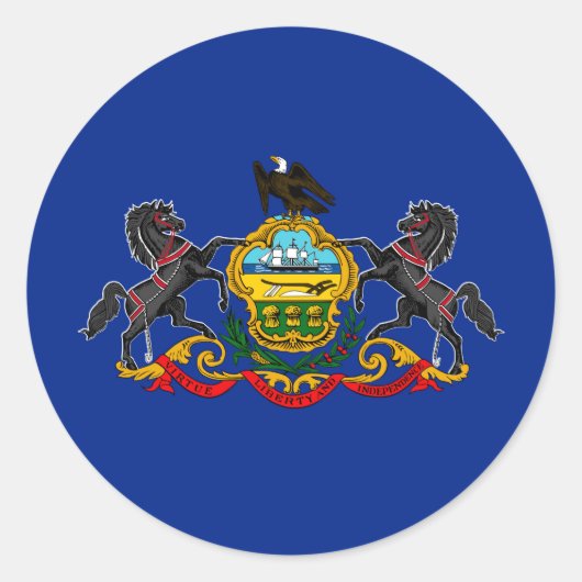 Sticker Rond Drapeau d'État de Pennsylvanie (Devant)