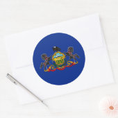 Sticker Rond Drapeau d'État de Pennsylvanie (Enveloppe)