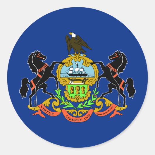 Sticker Rond Drapeau d'État de Pennsylvanie (Devant)