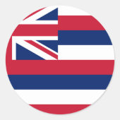 Sticker Rond Drapeau d'État d'Hawaii (Devant)