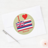 Sticker Rond Drapeau d'État d'Hawaii (Enveloppe)