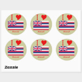 Sticker Rond Drapeau d'État d'Hawaii (Feuille)